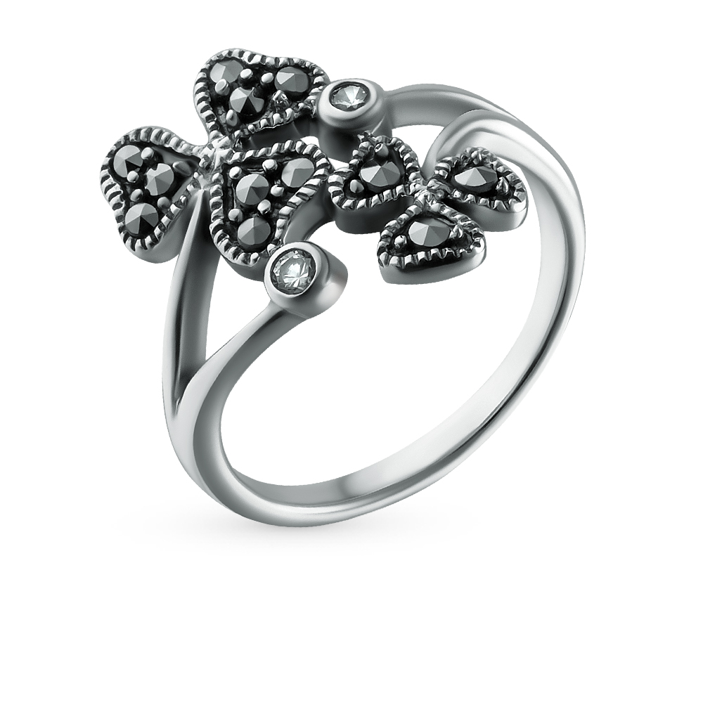 Фото «Серебряное кольцо с фианитами и марказитами»