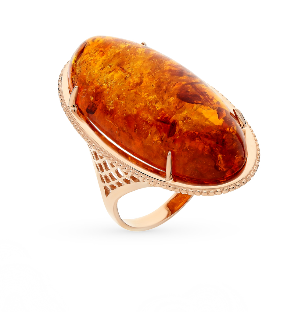 Золотое кольцо с янтарем в Краснодаре