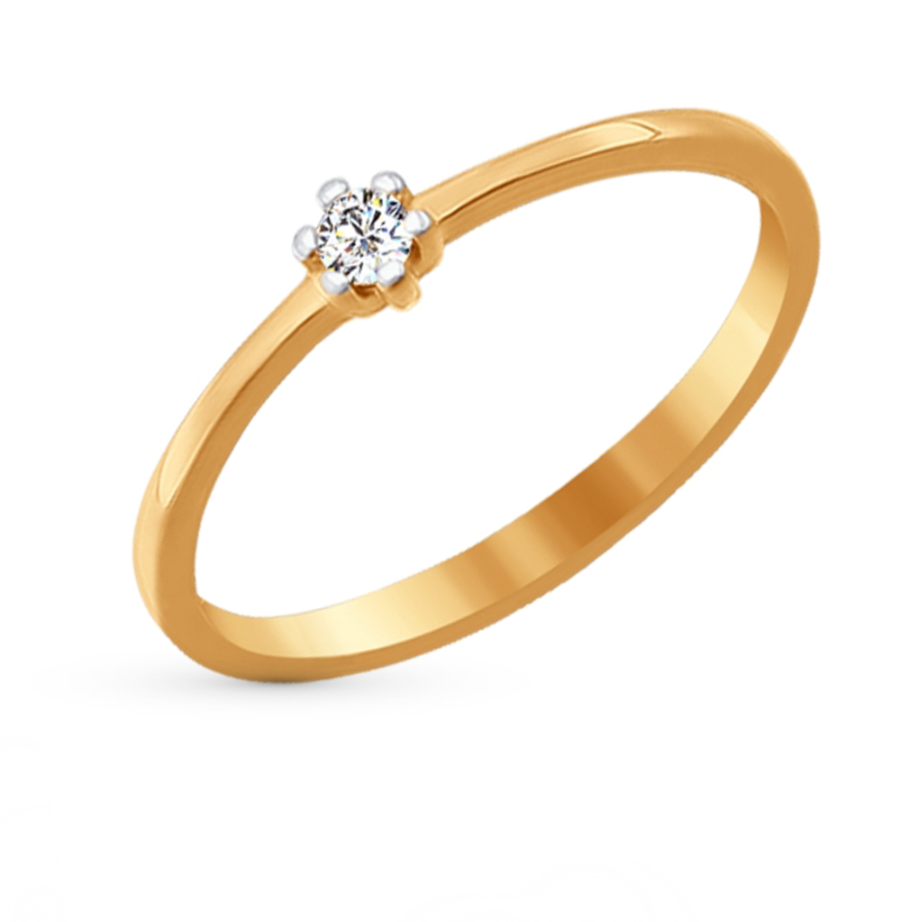 Золотое кольцо с фианитами SOKOLOV 016759* в Санкт-Петербурге
