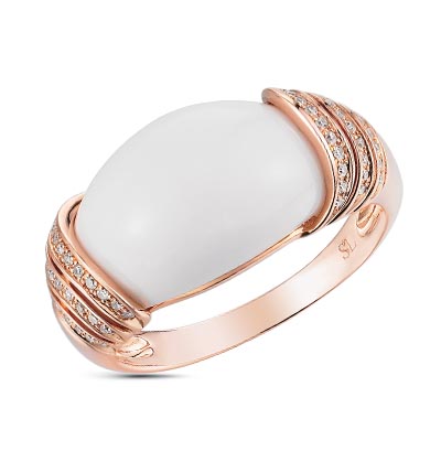 Золотое кольцо с агатом и бриллиантами в Краснодаре