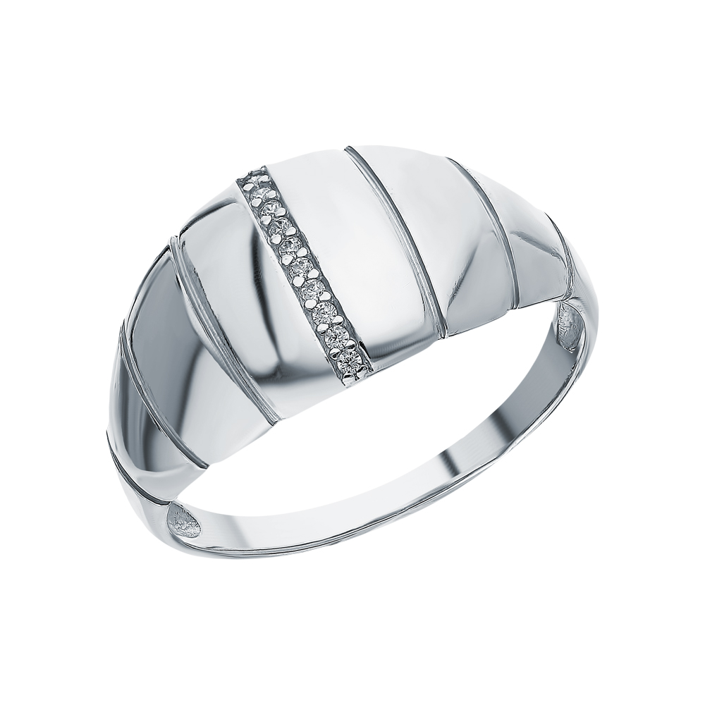 Серебряное кольцо с кубическим цирконием в Новосибирске