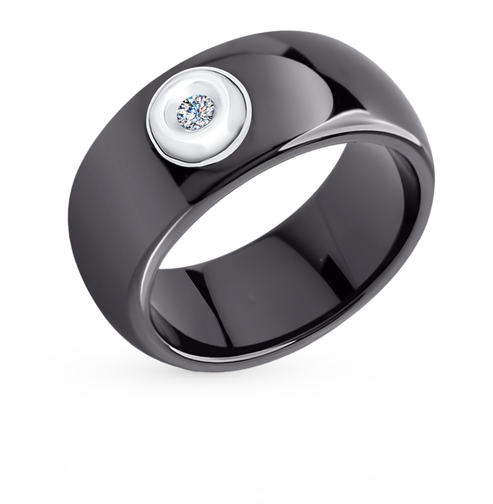 Керамическое кольцо с бриллиантами SOKOLOV 6015011 в Санкт-Петербурге