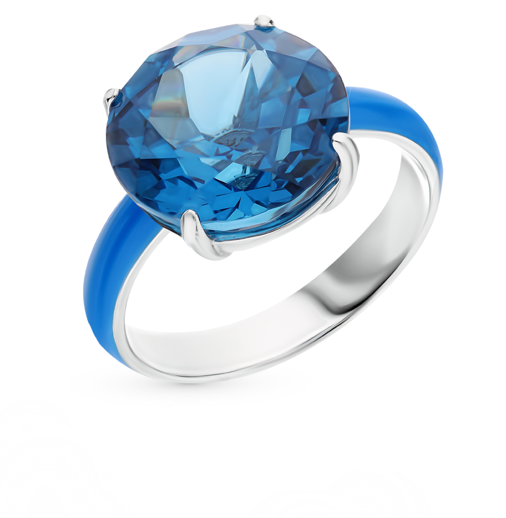 Фото «Серебряное кольцо с эмалью и наноситаллами»