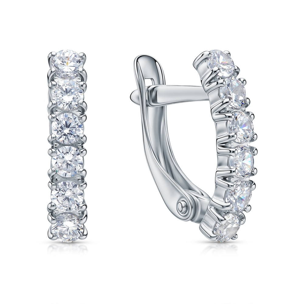 Серебряные серьги с фианитами в Краснодаре