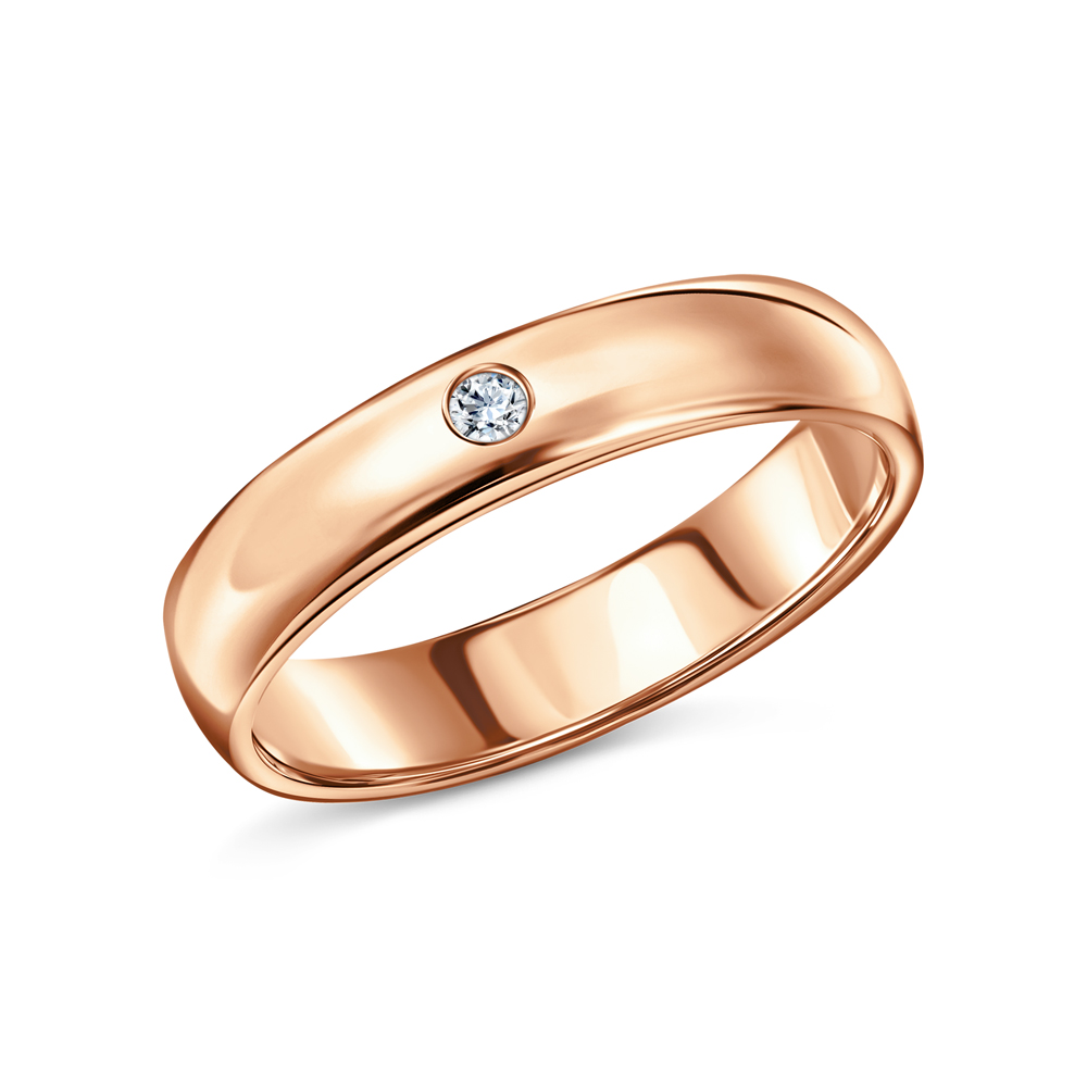 Золотое кольцо с бриллиантами БРИЛЛИАНТЫ ЯКУТИИ 72175-K5R-01: розовое золото 585 пробы, бриллиант — купить в интернет-магазине SUNLIGHT, фото, артикул 315516