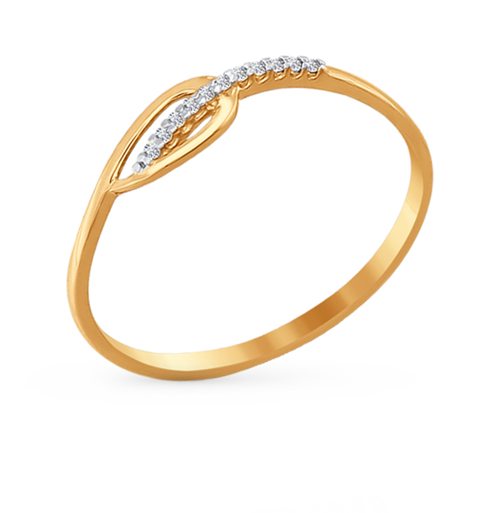 Фото «Золотое кольцо с фианитами SOKOLOV 016562*»