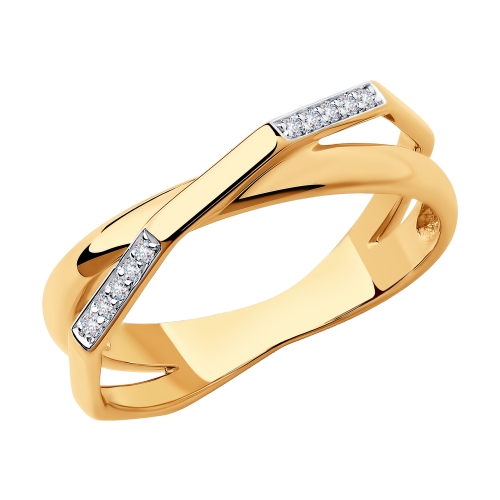 Фото «Золотое кольцо с бриллиантами SOKOLOV 1011865»