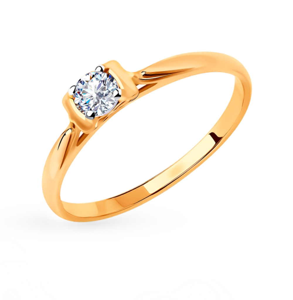 Золотое кольцо с фианитами SOKOLOV 018349 в Нижнем Новгороде