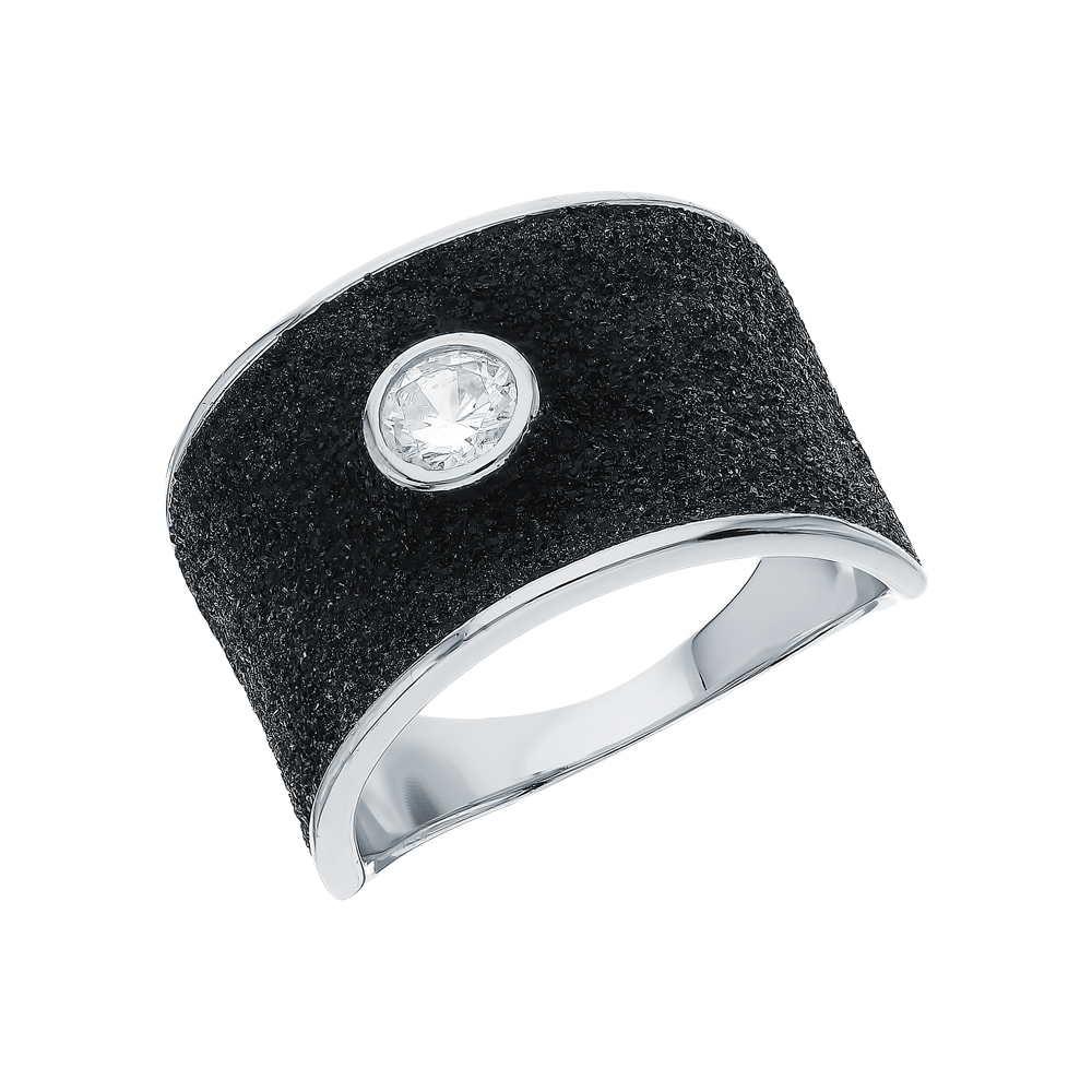 Серебряное кольцо с кубическим цирконием и глиттером в Екатеринбурге