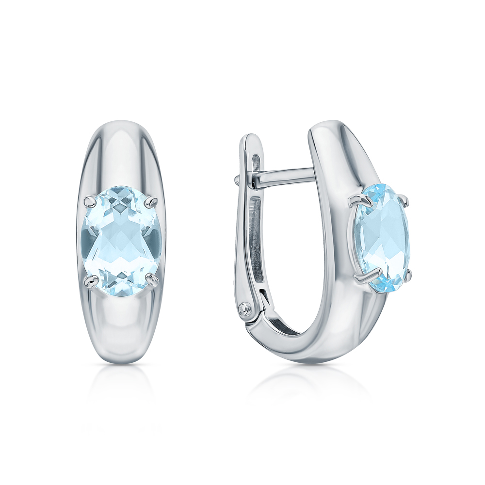 Серебряные серьги с топазами природными в Новосибирск