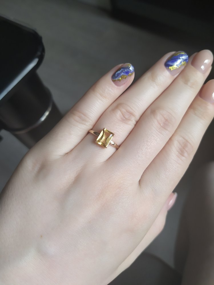 Золотое кольцо с цитринами и бриллиантами SUNLIGHT: розовое золото 585 ...