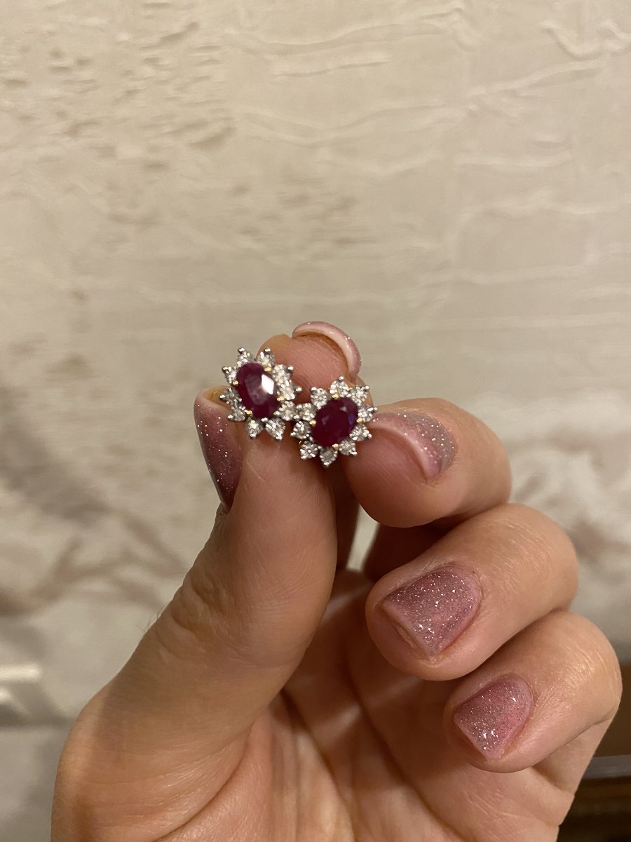 Золотые серьги с рубинами и бриллиантами SERGEY GRIBNYAKOV: розовое ...