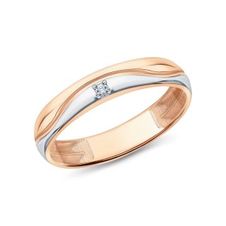 Золотое кольцо с фианитами МОСКОВСКИЙ ЦЕПЕВЯЗАЛЬНЫЙ ЗАВОД 01-5426*: розовое золото 585 пробы, фианит — купить в Самаре, фото, артикул 356641 — интернет-магазин SUNLIGHT